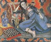 Henri Matisse Odalisque with a Moorish Chair (Odalisque in Grey with Chessboard) (mk35) oil painting